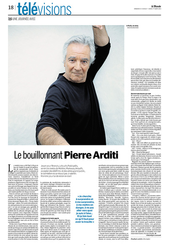 Pierre Arditi dnas Le Monde